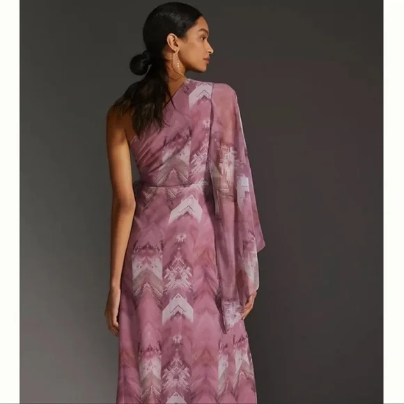 Anthropologie Nikita Mhaisalkar Sleek Soft One-Shoulder Sophisticated Dress - Picture 3 of 5